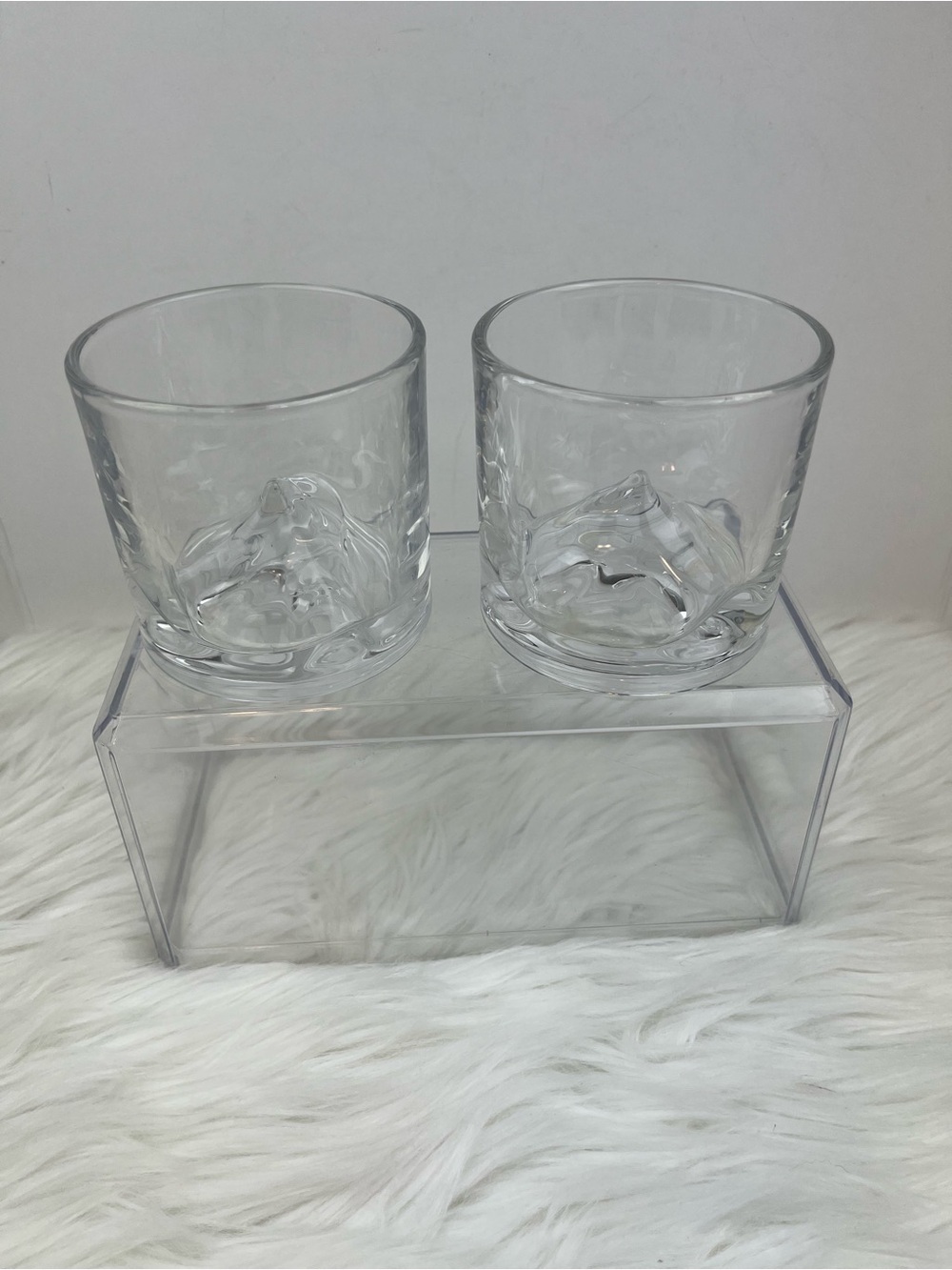 LIITON EVEREST MOUNTAIN Set of 2 High Quality Crystal 10oz Whiskey Glasses Party